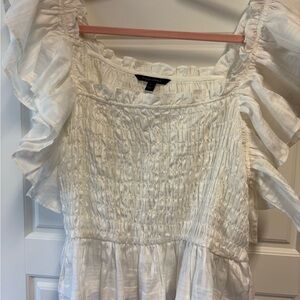 Banana Republic Cream Ruffled Blouse